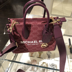 Sac Michael Kors Mirella Small Top Zip Crossbody Bag Poudre Foncé Blush Rose mk