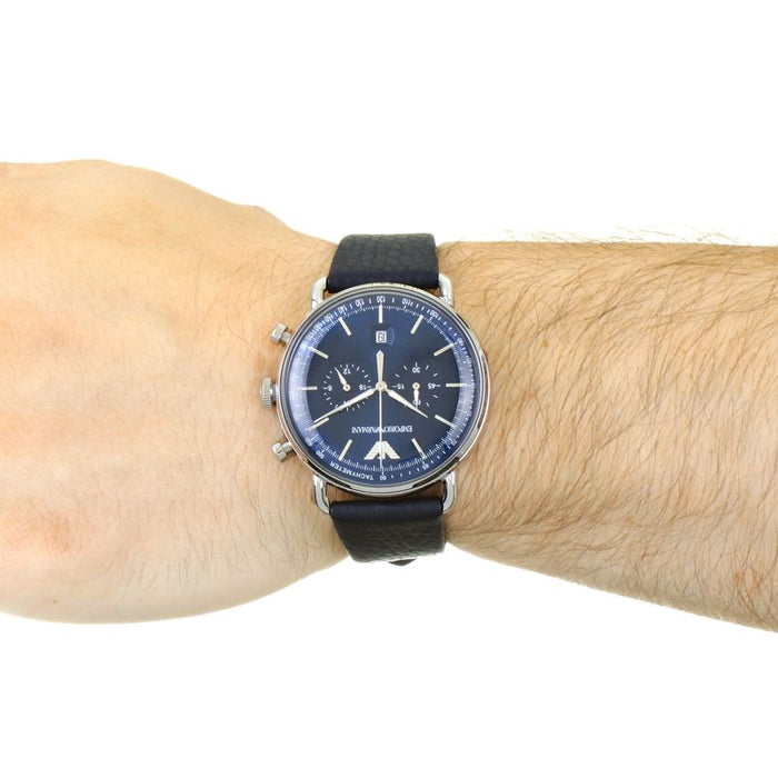 Montre Emporio Armani Homme Cuir Bleu AR11105