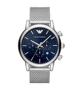 Montre Emporio Armani homme chronographe fond bleu