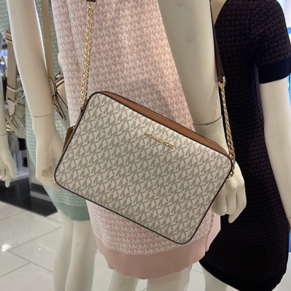 Sac michael kors Jet Set Cross Body en cuir Saffiano Vanilla