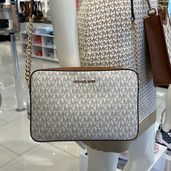 Sac michael kors Jet Set Cross Body en cuir Saffiano Vanilla