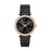 Montre pour femme à cadran noir analogique rond