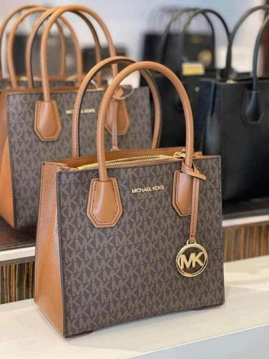 Michael Kors Mercer Medium Pebbled Leather Crossbody brown
