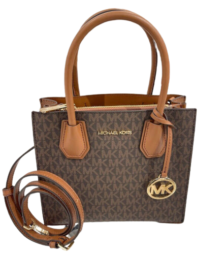 Michael Kors Mercer Medium Pebbled Leather Crossbody brown